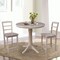 International Concepts Round 36 in Rd Extend Dining Table 34.9 inH, 2 Madrid Stools, Gray Taupe, 36 in W, 48 in L, 34.9 in H K09-36RXT-27B-S402-2 - alternate 2